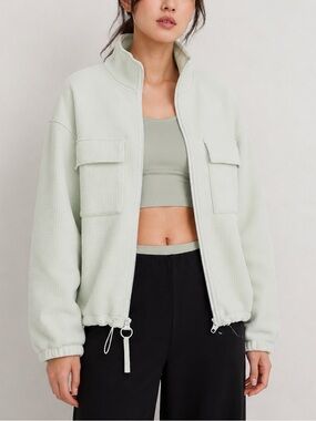 Madewell | Iced Mint Quilted Jacquard Zip Jacket - Size M